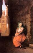 Jean Leon Gerome Arab Girl with Waterpipe oil painting on canvas